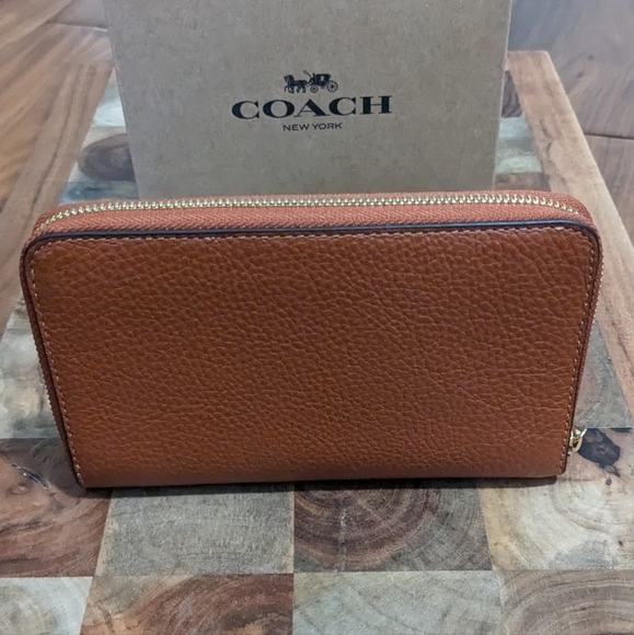 Coach Sunset Refined Pebbled Leather Medium ID Zip Close Wallet New in Box ❤️ - Picture 3 of 7